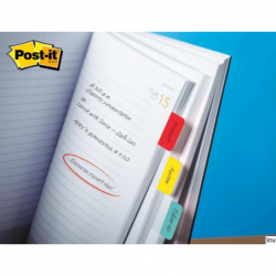 Zakładki indeksujące Post-It 3M, 38x25mm, PP, 3x22 sztuki, mix kolorów, do archiwizacji