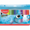 Flamastry Maped Color'Peps Ocean 24 kolory w etui, zmywalne, intensywne kolory, grubość końcówki 2 mm