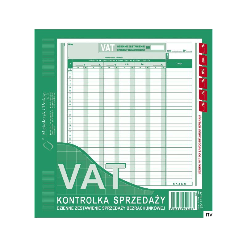 Kontrolka Sprzedaży VAT 2/3 A4 Michalczyk i Prokop
