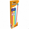 Ołówek grafitowy BIC Evolution Stripes 646 HB z gumką, bezdrzewny, odporny na złamania, 2,3 mm