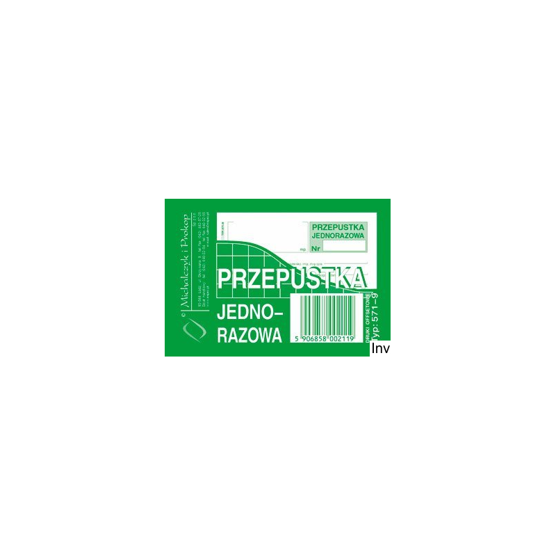 571-9 PJ Przepust.jednor.A7(80 MICHALCZYK I PROKOP