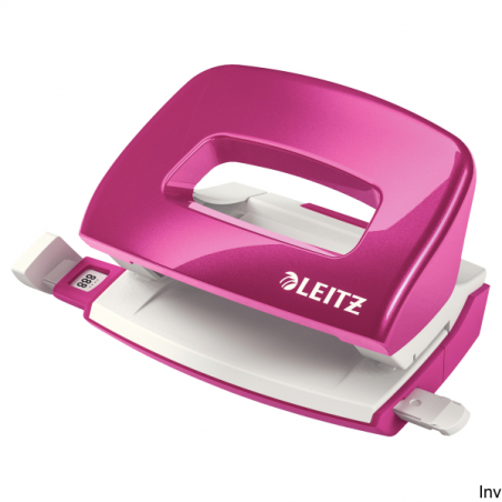 Dziurkacz mini Leitz WOW metalowy różowy 10 kartek 80 gsm do biura i podróży