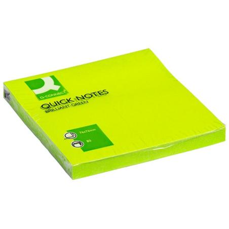 PAKIET Bloczek samoprzylepny Q-CONNECT Brilliant, 76x76mm, 1x80 kart., zielony