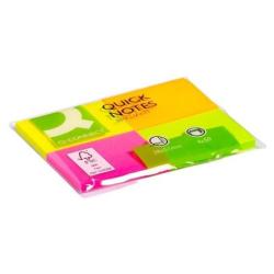 Bloczek samop. Q-CONNECT Brilliant, notes, 38x51mm, 4x50 kart., neonowe