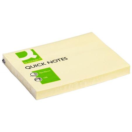 PAKIET Bloczek samoprzylepny Q-CONNECT, 102x76mm, 1x100 kart., jasnożółty