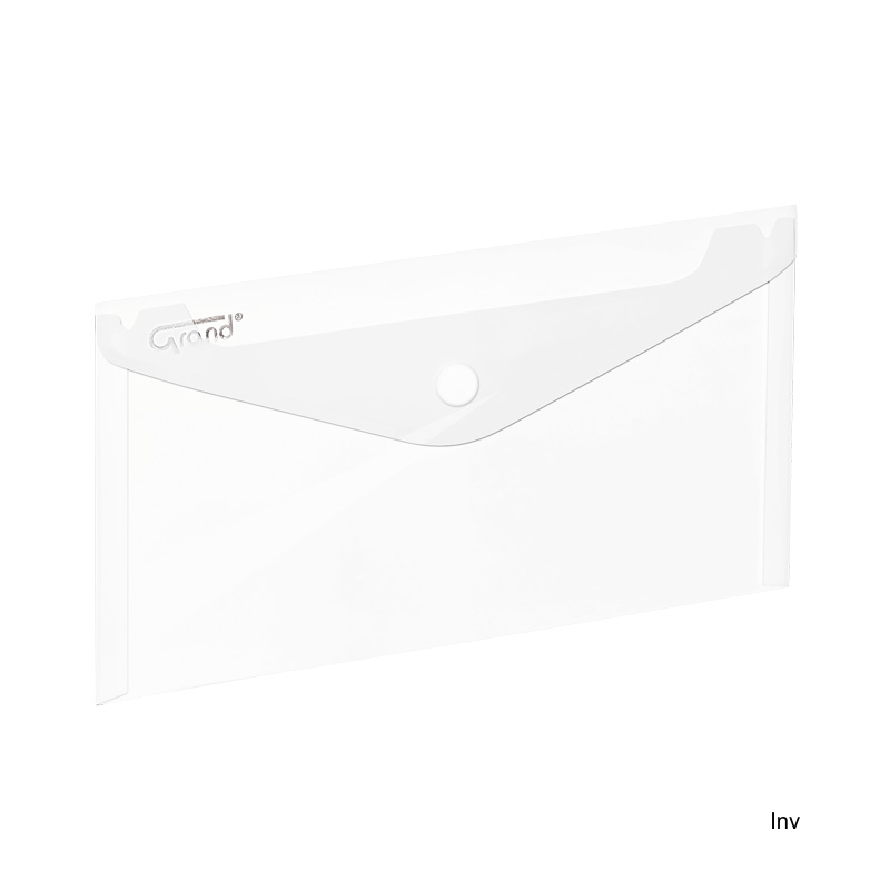 Teczka kopertowa na zatrzask DL biała Grand 225 x 124 mm polipropylenowa