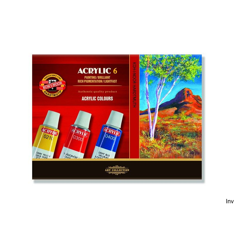 Farby akrylowe KOH-I-NOOR 6 kolorów 14 ml