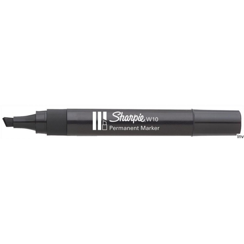 Marker permanentny czarny ścięty Sharpie W10