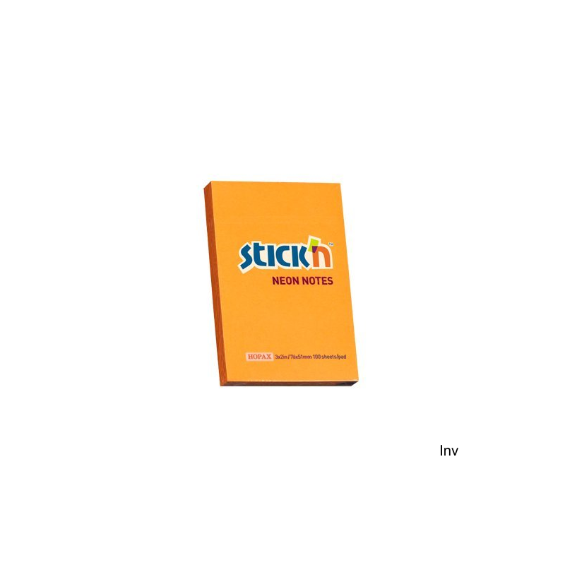 Bloczek samoprzylepny StickN 76x51 mm pomarańczowy neon 100 kartek