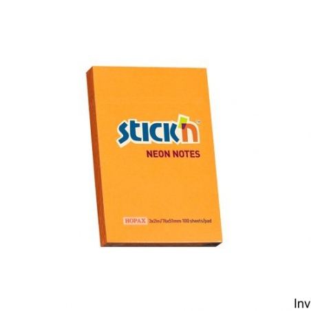 Bloczek samoprzylepny StickN 76x51 mm pomarańczowy neon 100 kartek