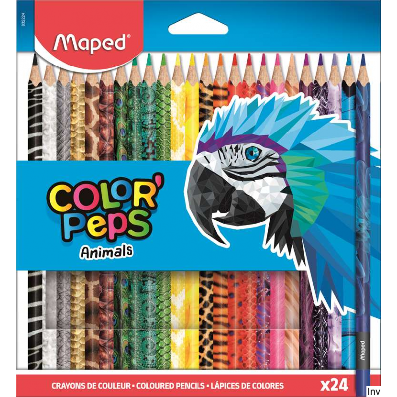 Kredki trójkątne ColorPeps Animals 24 kolory Maped