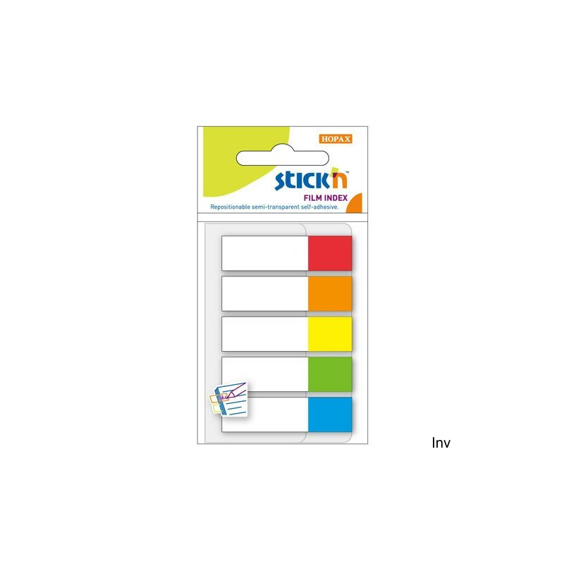Zakładki indeksujące StickN 45x12 mm mix 5 kolorów neonowych