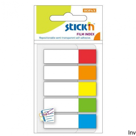 Zakładki indeksujące StickN 45x12 mm mix 5 kolorów neonowych