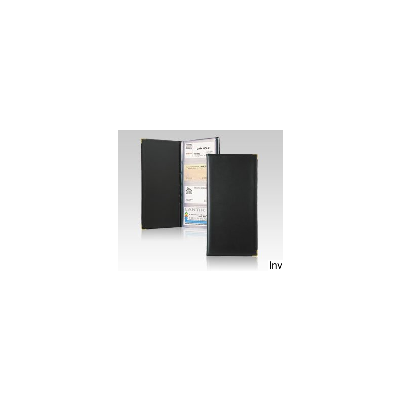 Wizytownik Biurfol 96 wizytówek czarny z 12 koszulkami transparentnymi