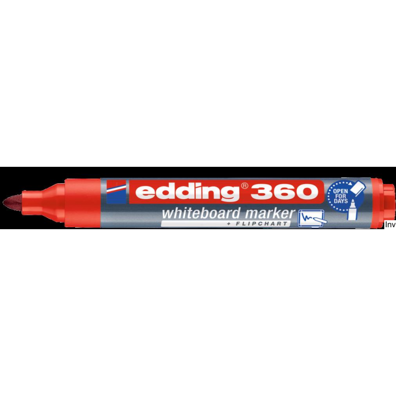 Edding Marker 360 do tablicy suchościeralny czerwony z okrągłą końcówką