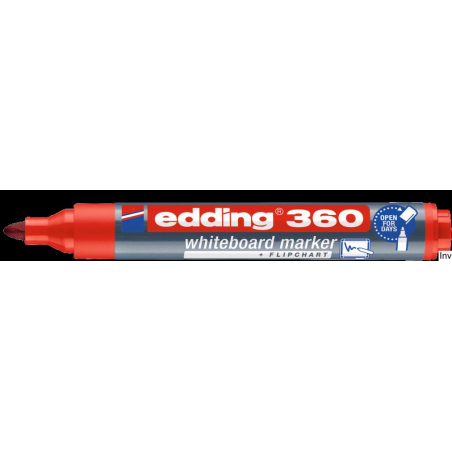Edding Marker 360 do tablicy suchościeralny czerwony z okrągłą końcówką