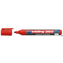 Edding Marker 360 do tablicy suchościeralny czerwony z okrągłą końcówką