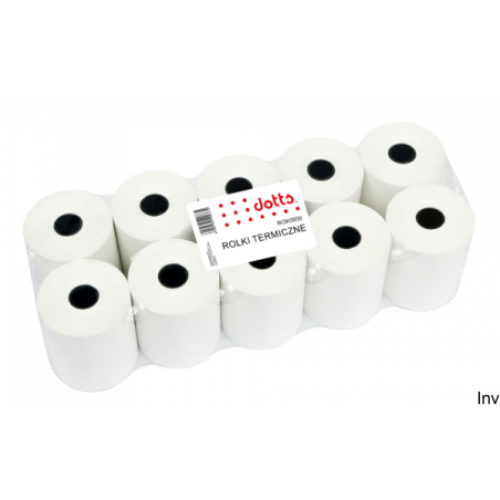 Rolki termiczne Dotts 57x30m BPA FREE, 10 sztuk, papier 50 g/m2, trwałość wydruku do 7 lat