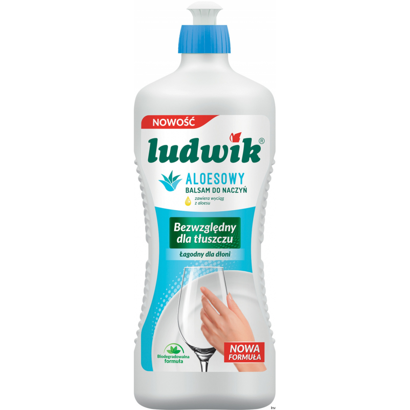 Ludwik Płyn do mycia naczyń 900g z aloesem, biodegradowalny, łagodny dla dłoni