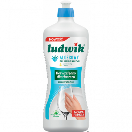 Ludwik Płyn do mycia naczyń 900g z aloesem, biodegradowalny, łagodny dla dłoni