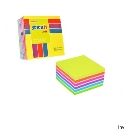 Bloczek samoprzylepny StickN 76x76 mm mix neonowy 400 kartek 6 kolorów