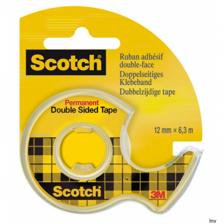 Taśma dwustronna Scotch 3M (136D) z dyspenserem, przezroczysta, 12 mm, 6,3 m