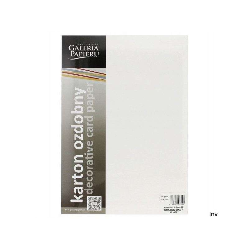 Karton ozdobny Kratka biały 240 g/m2 20 sztuk Galeria Papieru