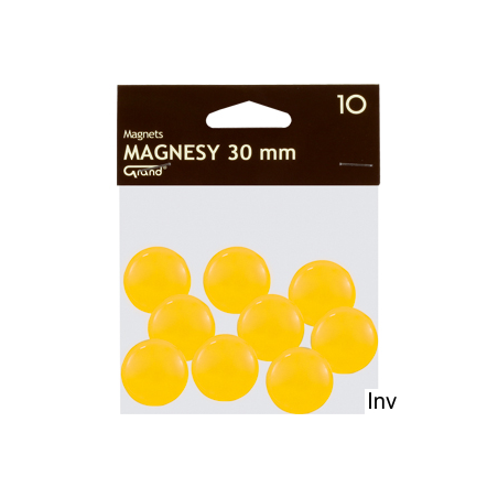 Magnesy magnetyczne 30 mm żółte 10 sztuk Grand