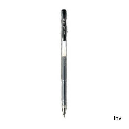 Pióro żelowe Uni UM-100 czarne, tusz pigmentowy, wymienny wkład, cienka linia 0,3 mm