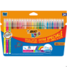 Flamastry BIC Kids Kid Couleur Fluo 24 sztuki, zmywalne, dla dzieci powyżej 5 roku życia