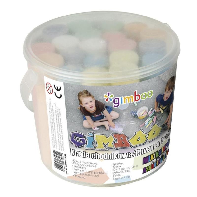 Kreda chodnikowa GIMBOO XXL, w plastikowym wiaderku, 20szt.