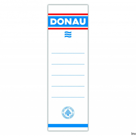 Etykiety Donau A4 48x153 mm dwustronne 250 g, 20 sztuk, kolor biały do segregatorów 75 mm
