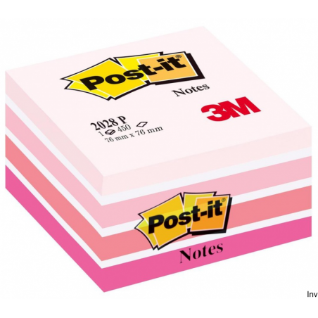 Kostka samoprzylepna Post-It 3M, różowa, 76x76 mm, 450 sztuk, idealna do notatek i przypomnień