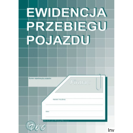 Ewidencja przebiegu pojazdu V-60 32 strony dwustronna Michalczyk i Prokop