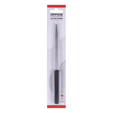 Nóż do kopert OFFICE PRODUCTS, 19cm, plastikowa rączka, blister, czarny