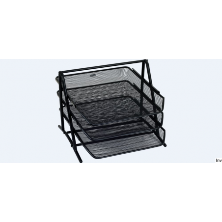 Stojak na dokumenty Grand GR-069S czarny metalowy z 3 półkami