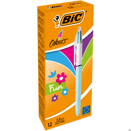 Długopis BIC 4 Colours Original mix FUN, 4 kolory, atrament wodoodporny, szybkoschnący