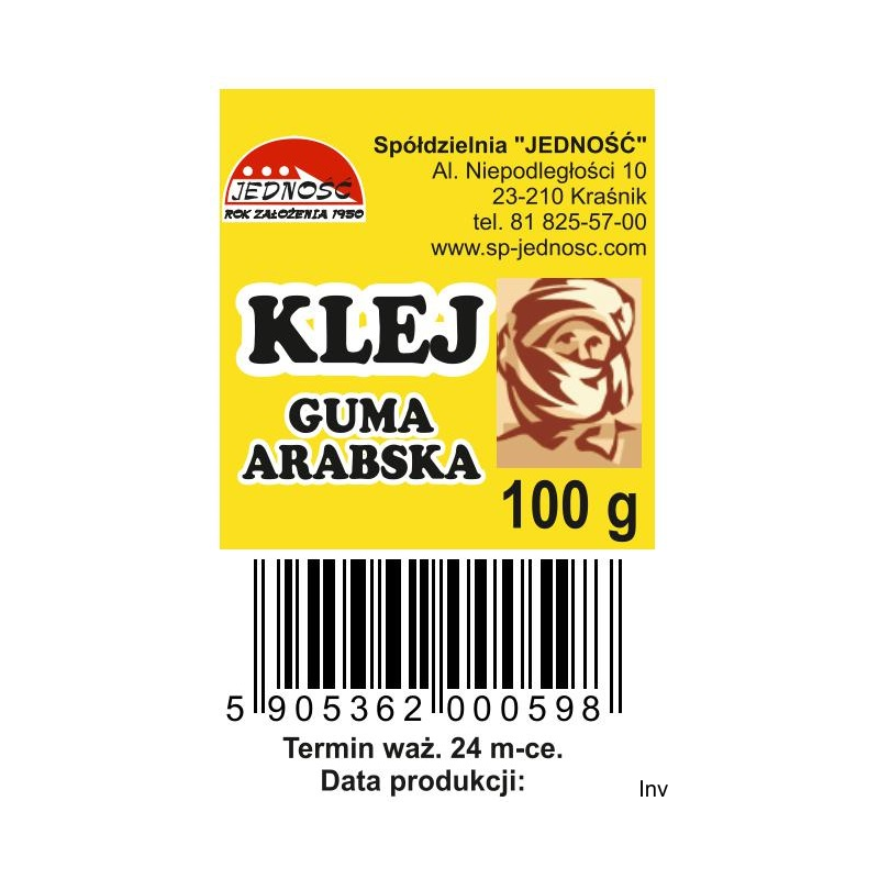 Klej guma arabska 100g butelka plastikowa Jedność