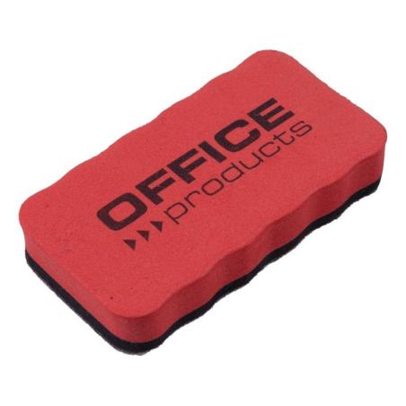 Gąbka magnetyczna OFFICE PRODUCTS, do tablic suchościeralnych, 110x57x20mm, z zawieszką, czerwona