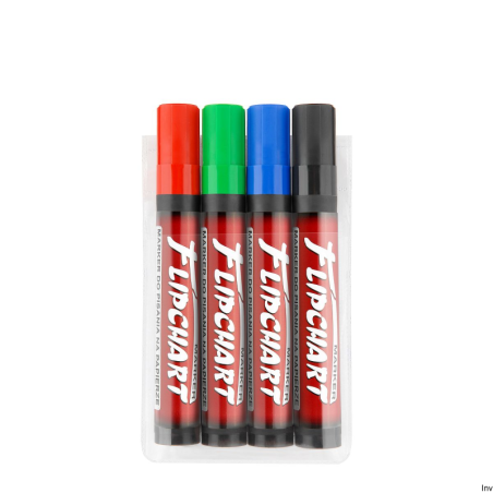 Marker FLIPCHART Kamet mix 1,0-3,0 mm okrągła końcówka 4 sztuki Titanium