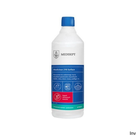 Medisept MEDICLEAN 210 Surface koncentrat do mycia powierzchni wodoodpornych 1l czerwone owoce