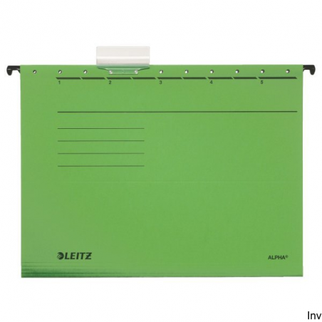 Teczki zawieszane Leitz Alpha, zielone, A4, gramatura 225 gsm, opakowanie 25 sztuk