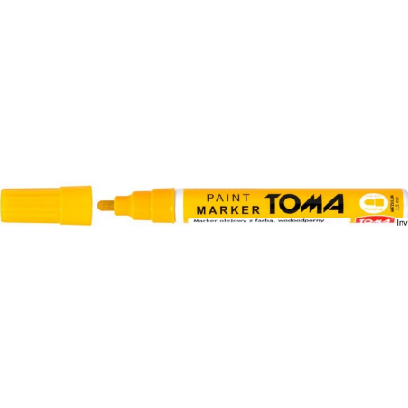 Marker olejowy Toma, fibrowa końcówka 2,5 mm, żółty, wodoodporny, 10 ml