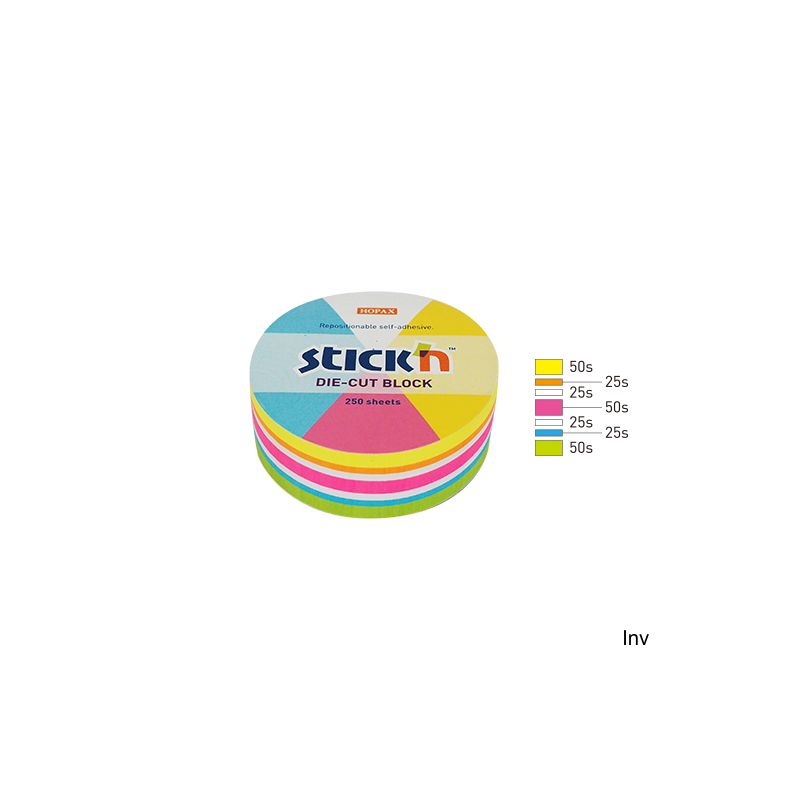 Notes samoprzylepny StickN Magic Pads 67x67 mm mix 5 kolorów neonowych i białych, 250 kartek