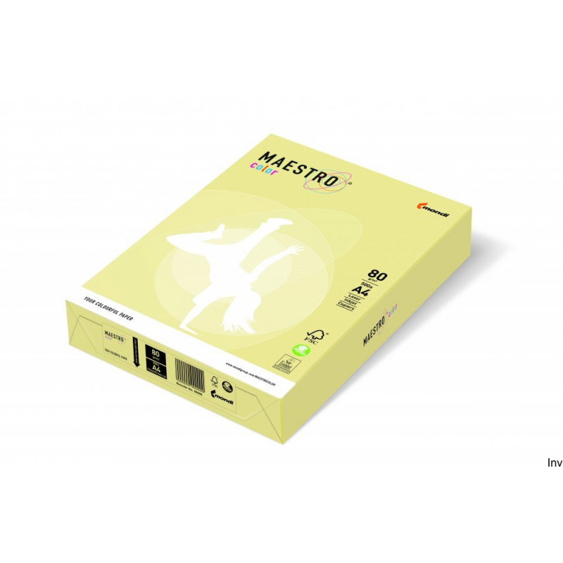 Papier xero Maestro Color A4 80 g żółty 250 arkuszy