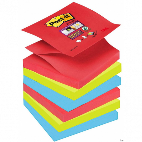 Post-It 3M Bloczek samoprzylepny Z-Notes 76x76mm, 6x90 kart, paleta Bora Bora