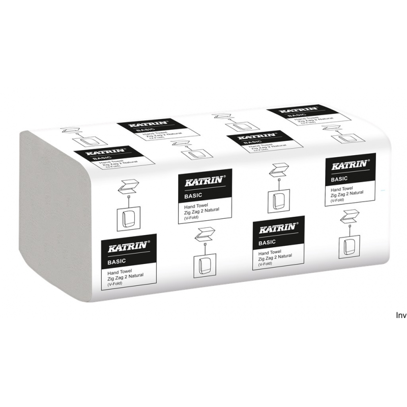 Ręczniki składane KATRIN BASIC Zig Zag 2 Natural 20 x 200, Handy Pack, 35564, opakowanie: 20 owijek - 1