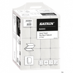 Ręczniki składane KATRIN BASIC Zig Zag 2 Natural 20 x 200, Handy Pack, 35564, opakowanie: 20 owijek - 5