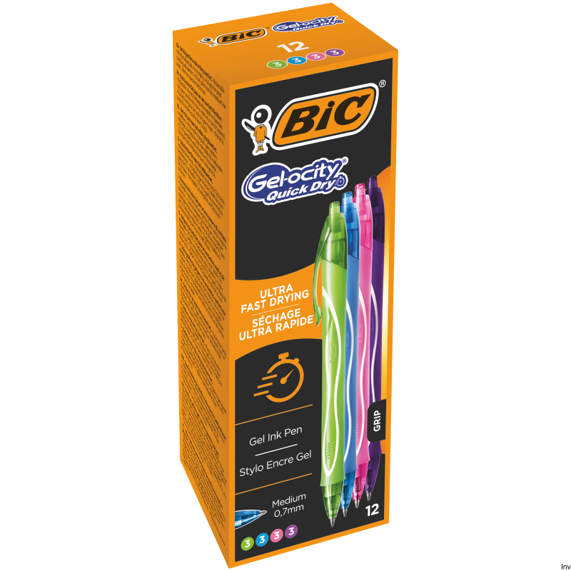 Długopis żelowy BIC Gel-ocity Quick Dry 0,5 mm mix FUN z gumowym uchwytem