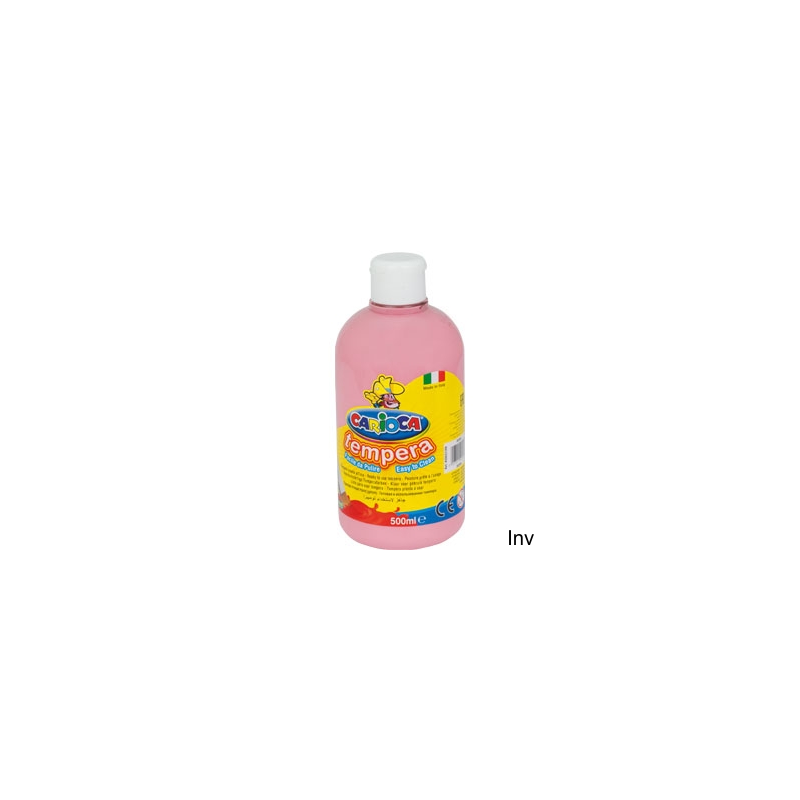 Farba tempera różowa 500 ml Carioca do malowania na papierze, kartonie i drewnie